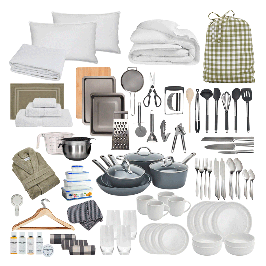 place-setting-4-bedding-Olive Check-Premium