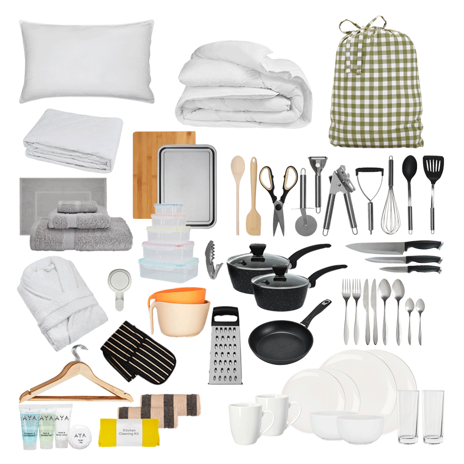 place-setting-2-bedding-Olive Check-Premium