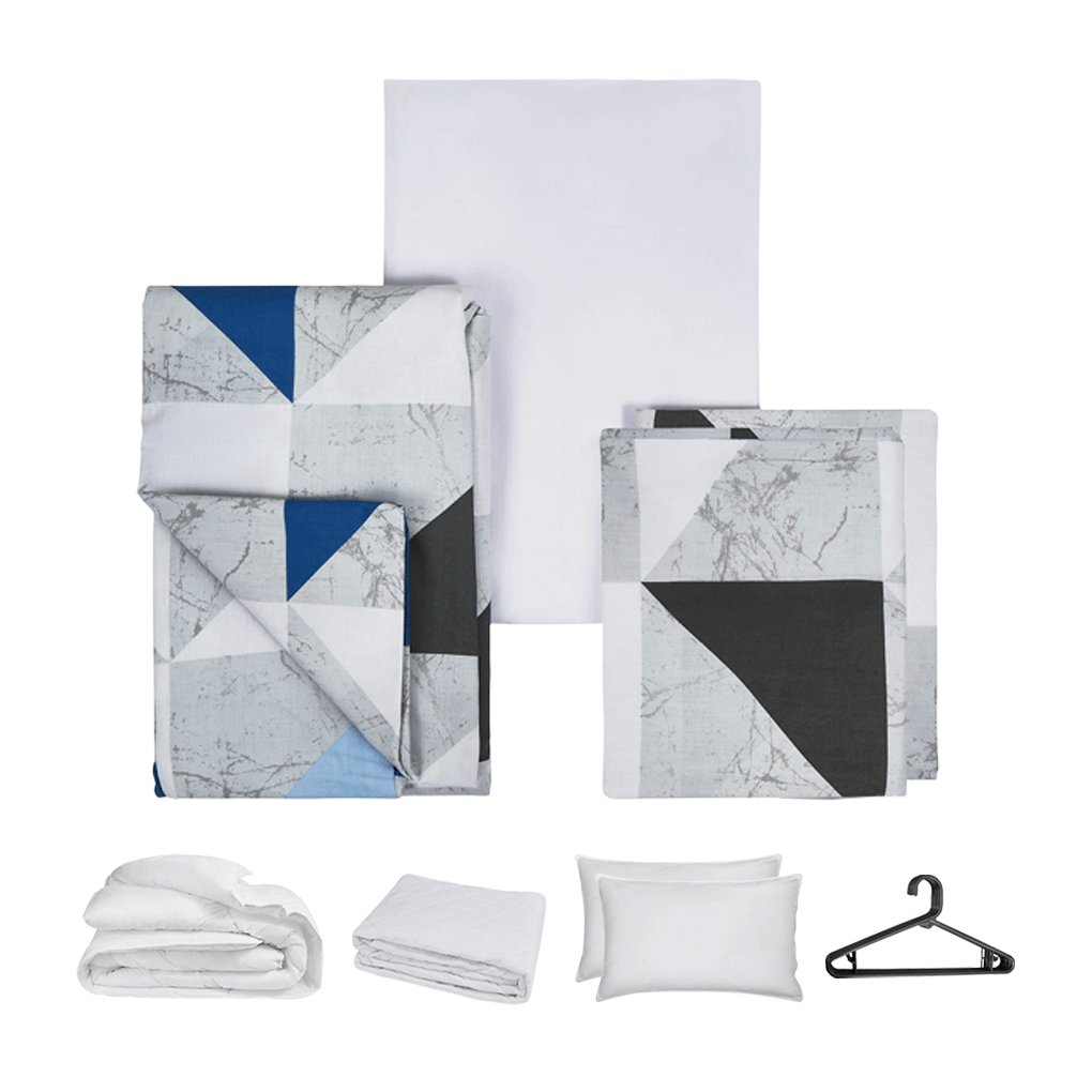 bedding-Geo Blue