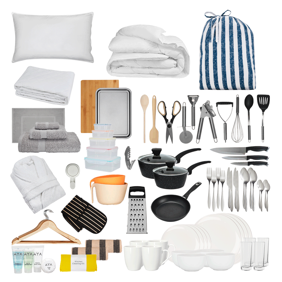 place-setting-4-bedding-Slub Stripe Blue-Premium