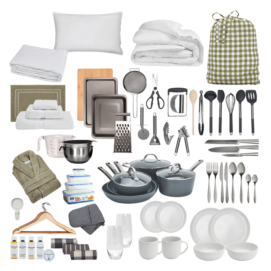 place-setting-2-bedding-Olive Check-Premium