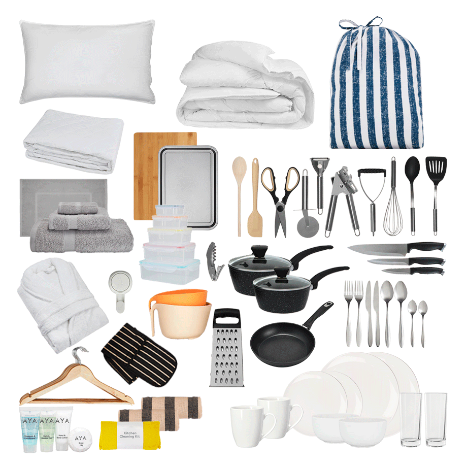 place-setting-2-bedding-Slub Stripe Blue-Premium