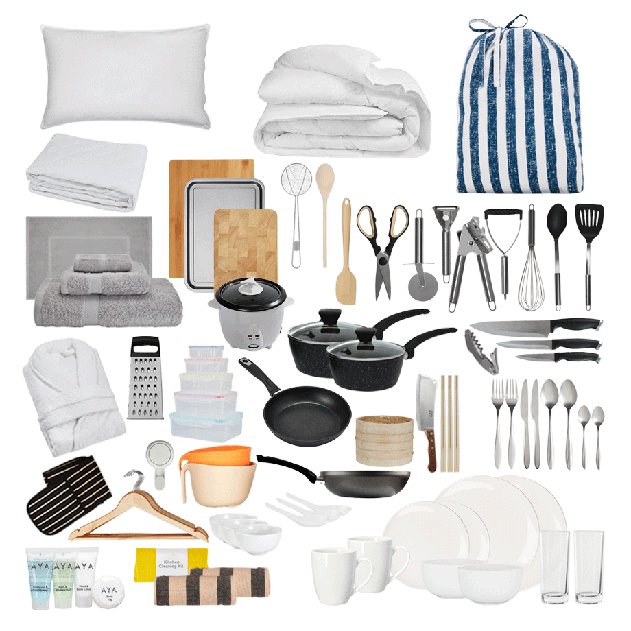 place-setting-2-bedding-Slub Stripe Blue-Premium