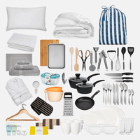 place-setting-4-bedding-Slub Stripe Blue-Premium