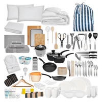 place-setting-4-bedding-Slub Stripe Blue-Premium